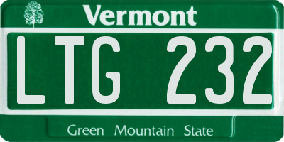VT license plate LTG232