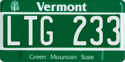 VT license plate LTG233