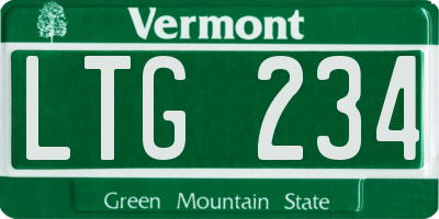 VT license plate LTG234