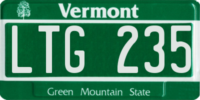VT license plate LTG235