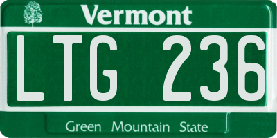 VT license plate LTG236