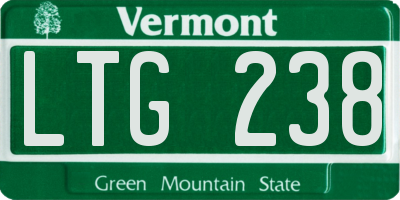 VT license plate LTG238