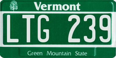 VT license plate LTG239