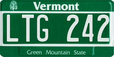 VT license plate LTG242