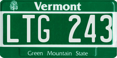 VT license plate LTG243