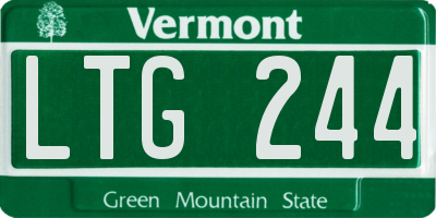 VT license plate LTG244
