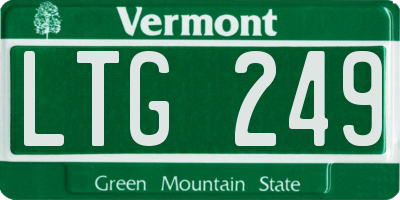 VT license plate LTG249