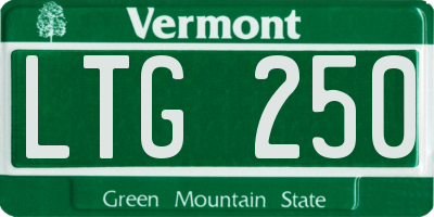 VT license plate LTG250