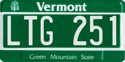 VT license plate LTG251