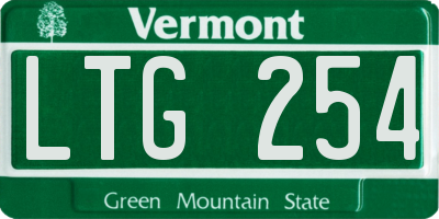 VT license plate LTG254
