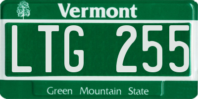 VT license plate LTG255