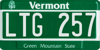 VT license plate LTG257