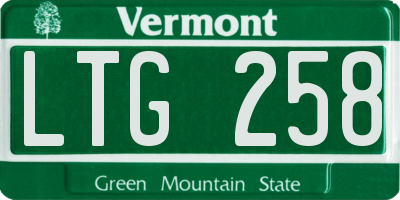 VT license plate LTG258