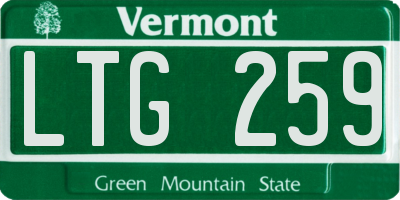 VT license plate LTG259