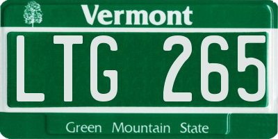 VT license plate LTG265