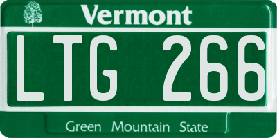 VT license plate LTG266