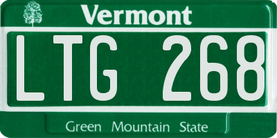 VT license plate LTG268