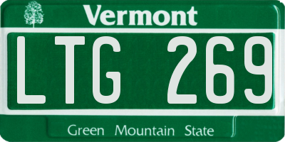 VT license plate LTG269