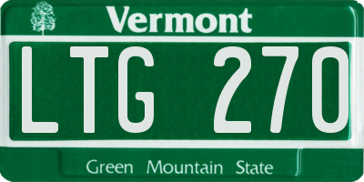 VT license plate LTG270