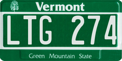 VT license plate LTG274