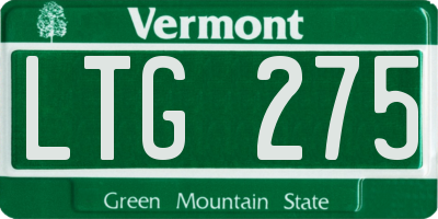 VT license plate LTG275