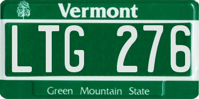 VT license plate LTG276