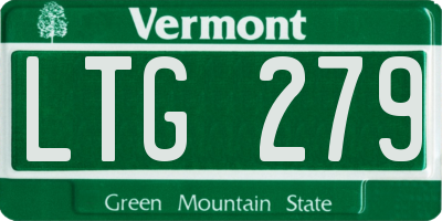 VT license plate LTG279