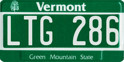 VT license plate LTG286