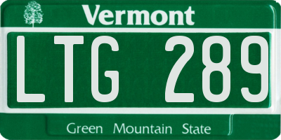 VT license plate LTG289