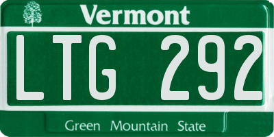 VT license plate LTG292