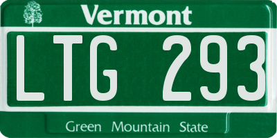 VT license plate LTG293