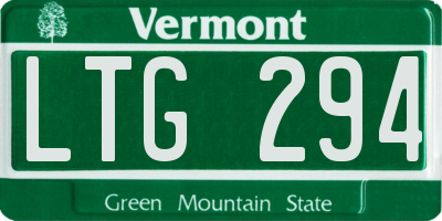 VT license plate LTG294