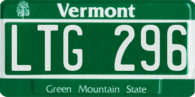 VT license plate LTG296