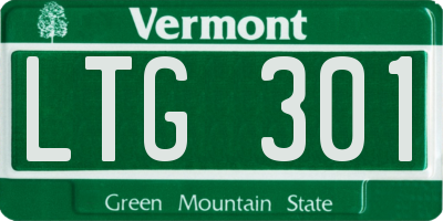 VT license plate LTG301