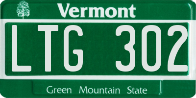 VT license plate LTG302