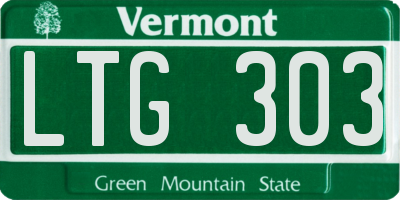 VT license plate LTG303