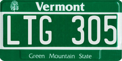 VT license plate LTG305