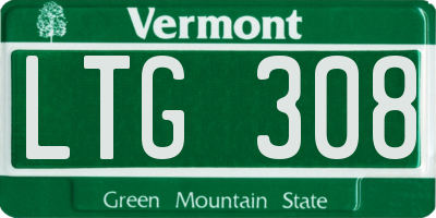 VT license plate LTG308