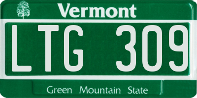 VT license plate LTG309