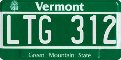 VT license plate LTG312