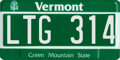 VT license plate LTG314