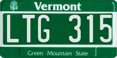VT license plate LTG315