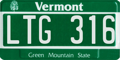 VT license plate LTG316