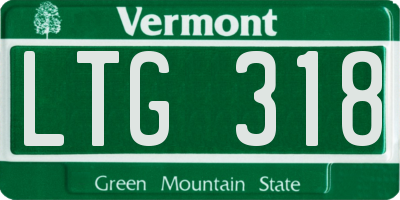 VT license plate LTG318