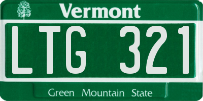 VT license plate LTG321