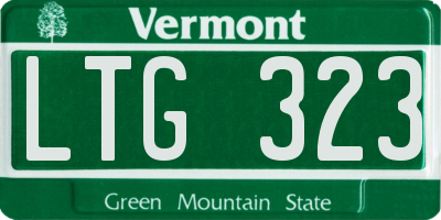 VT license plate LTG323