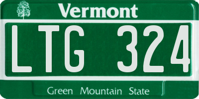 VT license plate LTG324