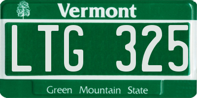 VT license plate LTG325