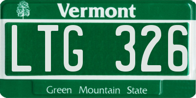 VT license plate LTG326