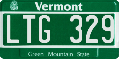 VT license plate LTG329